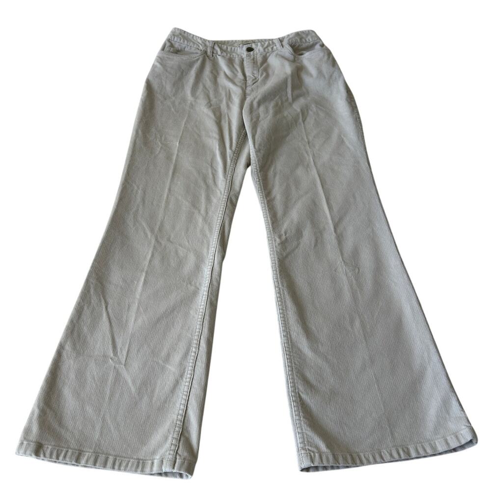 J. Jill Corduroy Pants Women's Cream Stretch Boot Cut Light Weight Size 8P